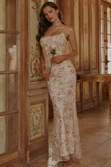 peach hand beaded embellished corset maxi dress - limited edition