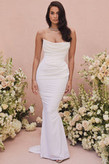 ivory draped strapless bridal gown - limited edition