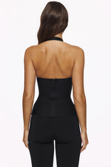 black halter neck bandage top