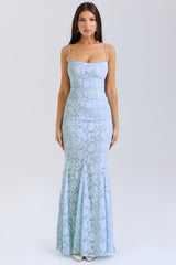 bluebell lace up back maxi dress