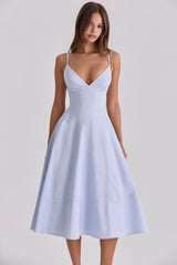 bluebell lace up cotton midi sundress