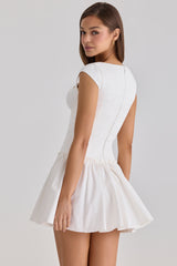 white cotton mini dress