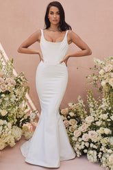 ivory satin mermaid bridal gown - limited edition