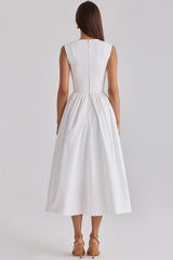 white cotton midi sundress
