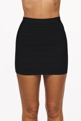 black sculpting bandage mini skirt