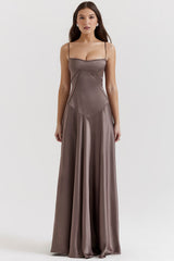 smoke lace up maxi dress