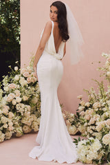 ivory draped back bridal gown - limited edition
