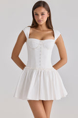 white cotton mini dress