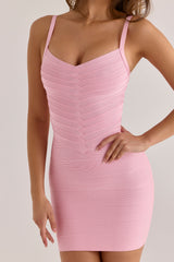 lychee v waist mini bandage dress