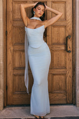 bluebell fluted hem maxi skirt