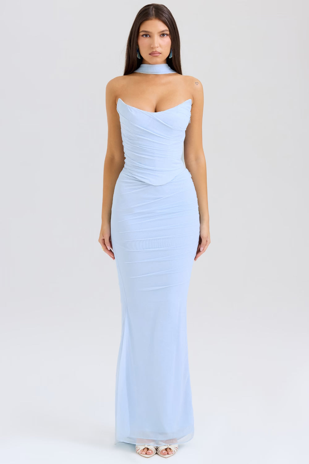 bluebell fluted hem maxi skirt