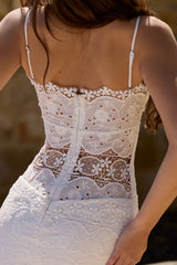 white broderie anglaise lace midi dress
