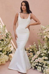 ivory satin mermaid bridal gown - limited edition