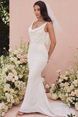 ivory draped back bridal gown - limited edition