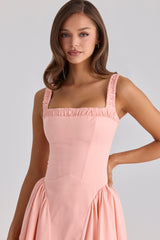 peach cotton midi sundress