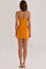 mango sculpting halter v waist mini bandage dress