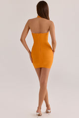 mango halter neck bandage mini dress
